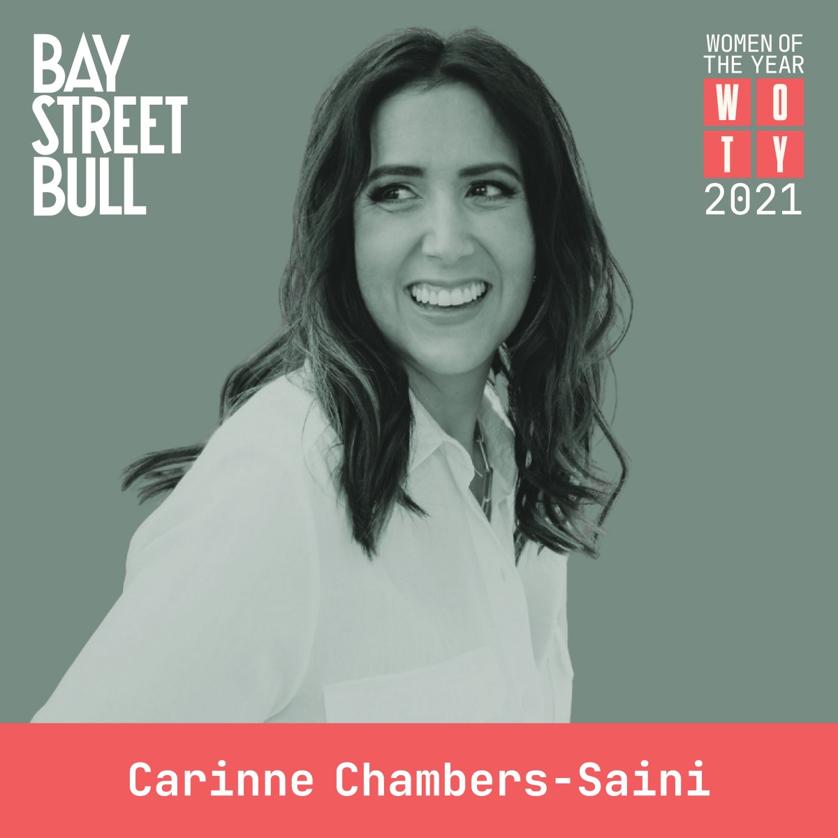 black and white photo of Carinne Chambers-Saini