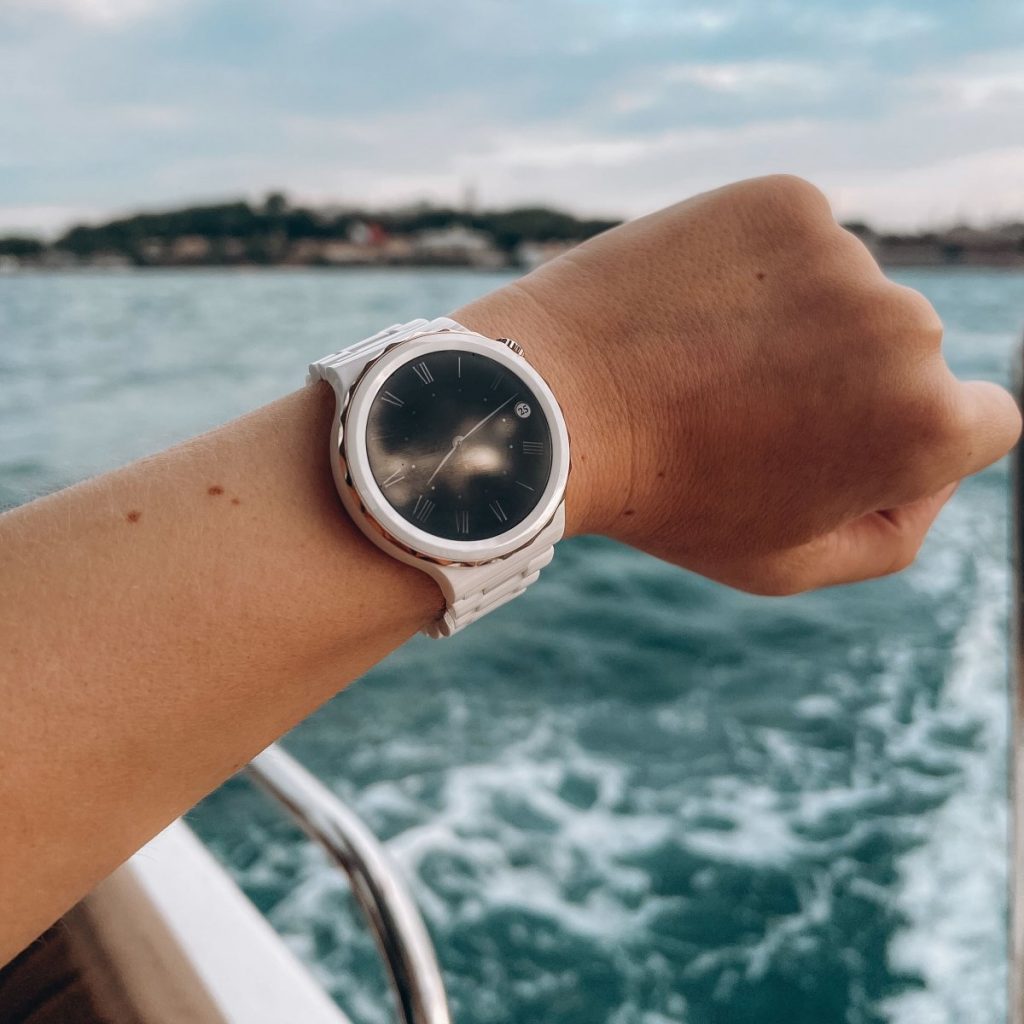 HUAWEI Watch GT3 Pro displayed on a boat trip in Turkey