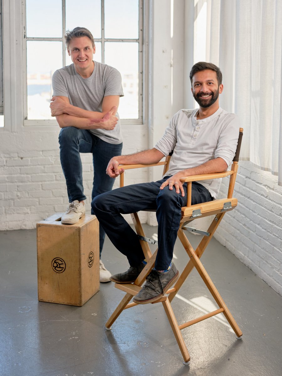 Clubhouse co-founders Paul Davison and Rohan Seth in studio discussing social networking app