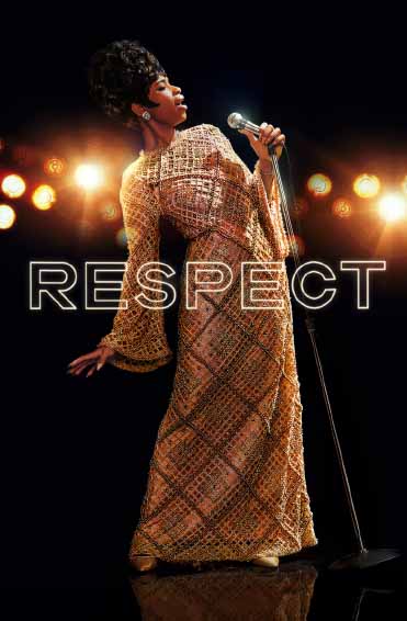 Jennifer Hudson in gold dress as Aretha Franklin