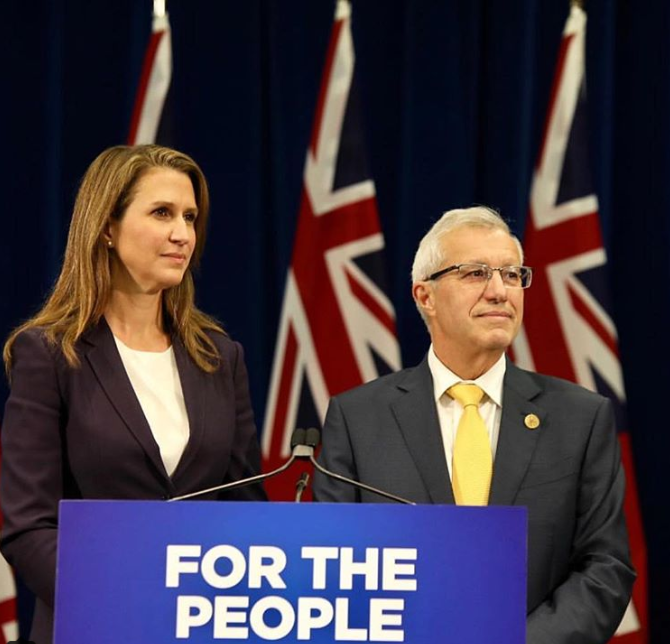 Caroline Mulroney and Vic Fedeli