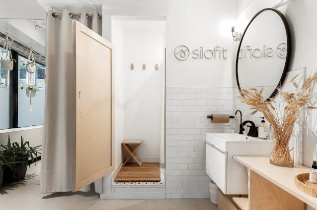 Silofit gym shower and bathroom area
