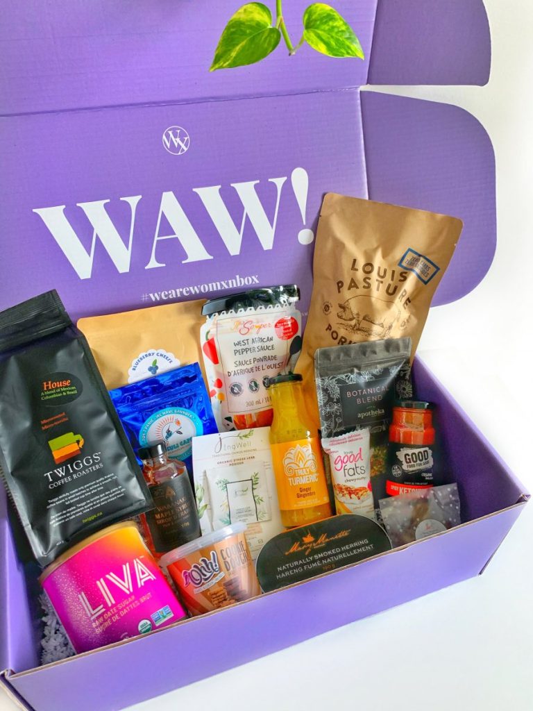 We Are Womxn box filled with items from 15 women food entrepreneurs