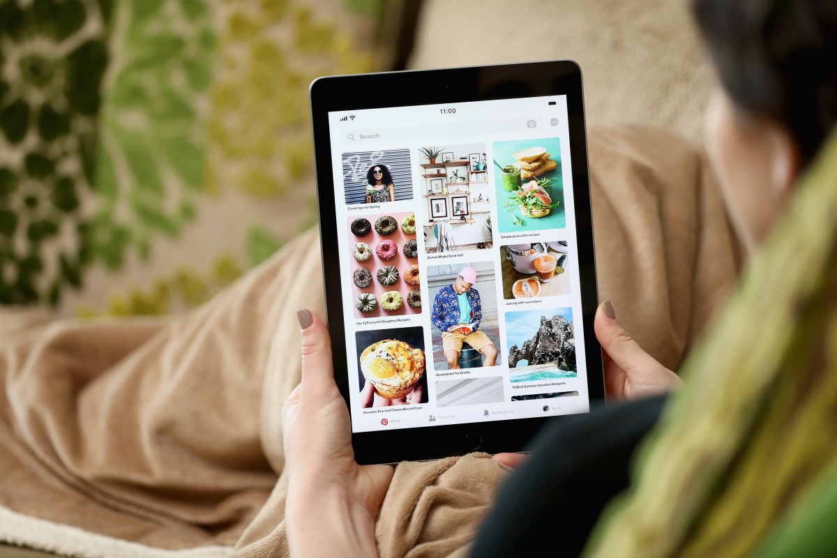 Pinterest on tablet